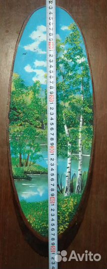 Картина на срезе дерева