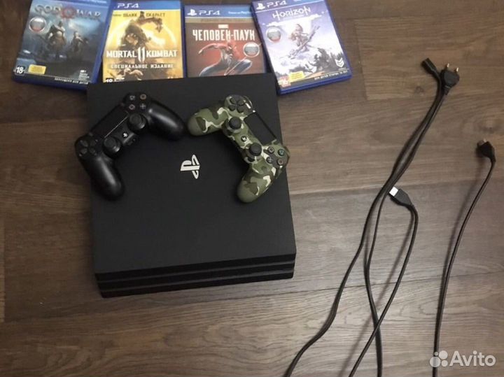 Sony playstation 4 PS4 pro 1tb 2 геймпада