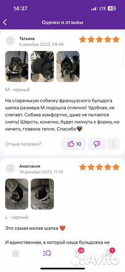 Шапка для собаки средней породы