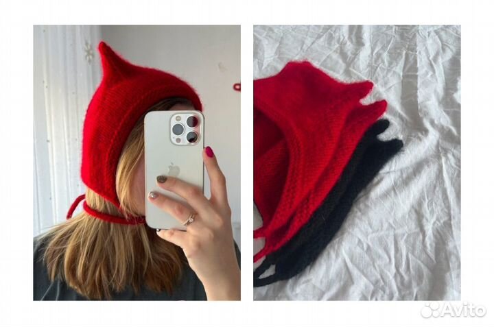 Шапочка-чепчик с ушками на заказ