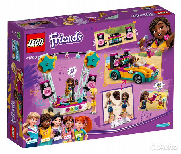 Новый Lego Friends 41390 Машина со сценой Андреа