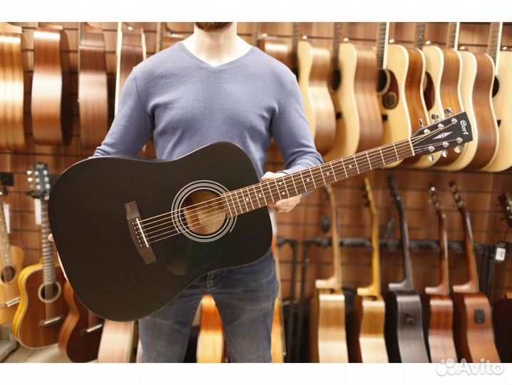 Cort AD810-BKS черная акустическая гитара