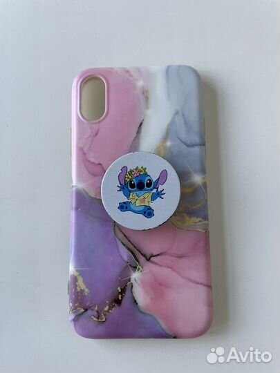 Чехол на iPhone 10 с попсокетом