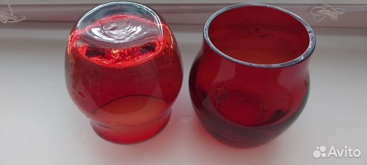 Посуда разная из цветного стекла СССР