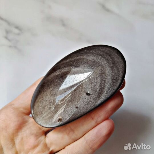 Обсидиан серебристый (крупная галька)