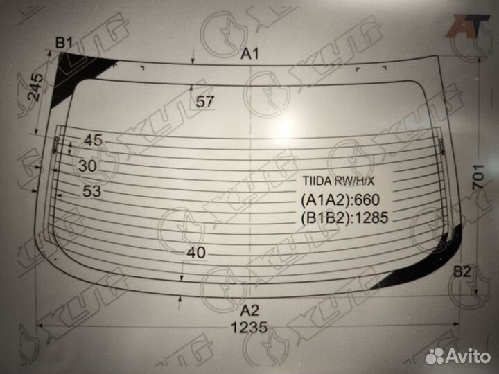 Стекло заднее новое Nissan Tiida 04-14