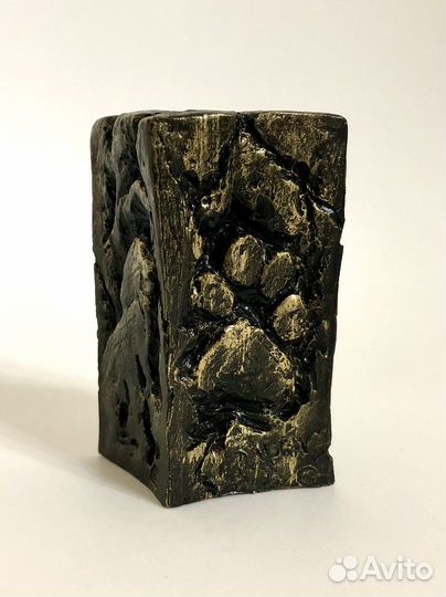 Статуэтка “Лев” в камне / черный с золотом