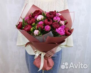 Букет из 25 пионов (Premium) микс