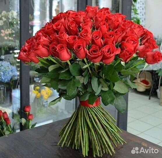 Розы высокие Доставка цветов