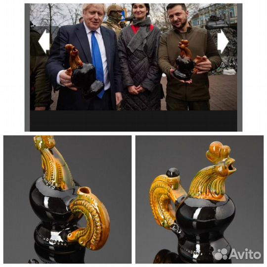 Петух Васильковский керамика. майолика