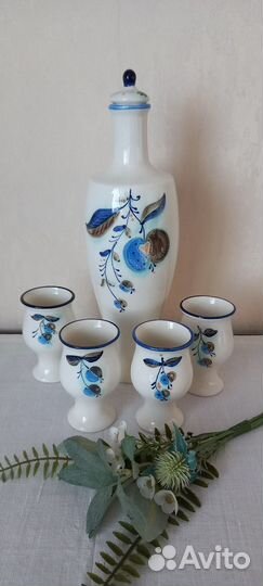 Красивая посуда Гжель Семикаракоры Чайка СССР