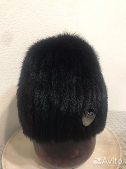Шапка норковая вязаная