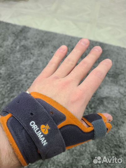 Ортез на большой палец руки. Жёсткая фиксация