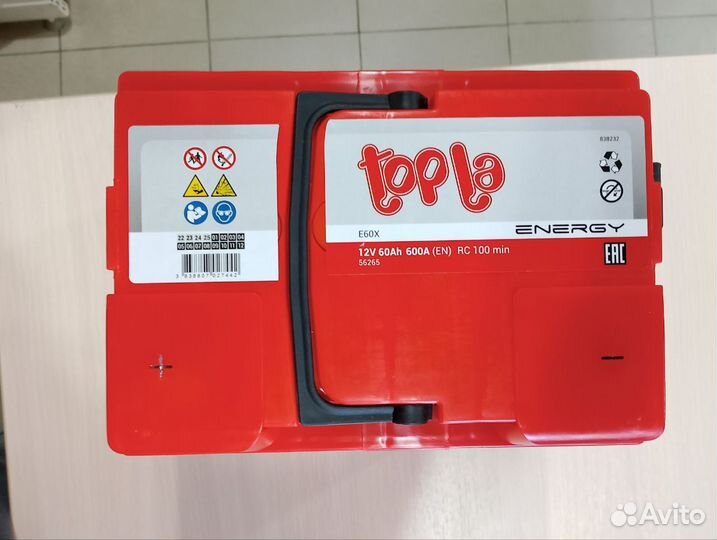 Аккумулятор автомобильный topla 60Ah 600A