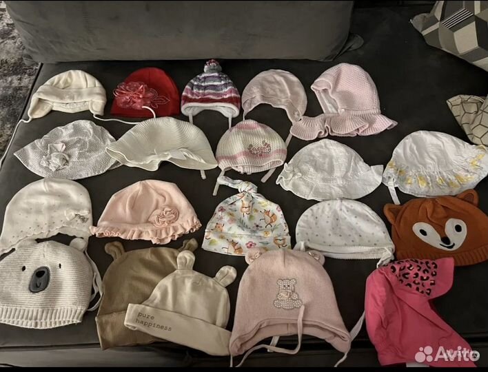 Детские зимние, осенние шапочки, летние панамы