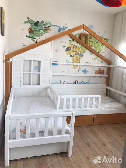 Детская кровать домик угловая