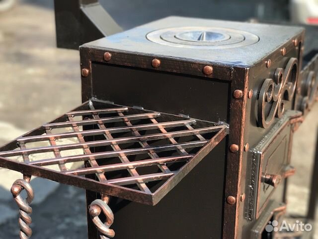 Мангал №0012 кованный с печкой под казан