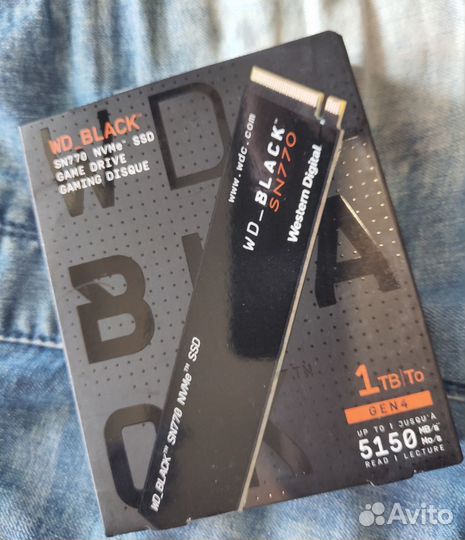 SSD M.2 диск 1Tb WD Black SN770. 5150 Мб/с. Новый