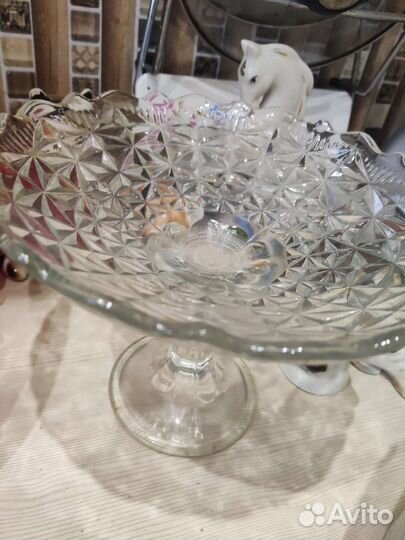 Вазы для фруктов из стекла на ножке СССР