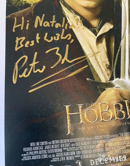 Автограф режиссёра Питера Джексона