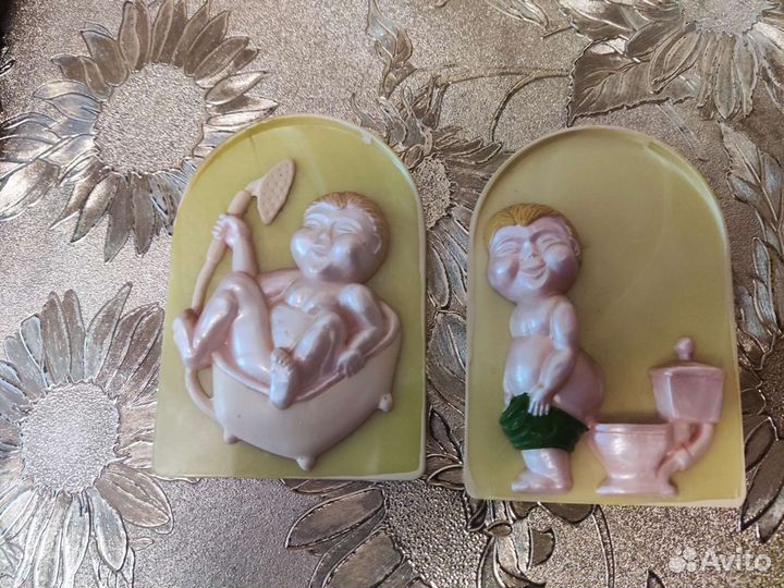 Таблички на ванну и туалет, СССР