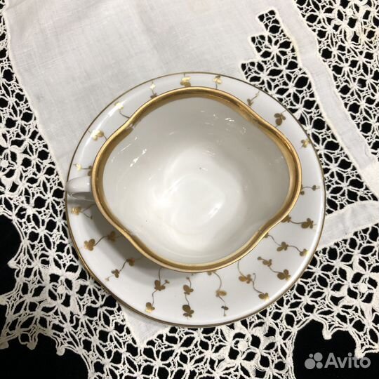 Чайная пара «Золотой» лфз Лебединская дефекты
