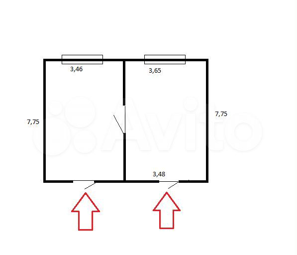 Офис на Злобина, 2 кабинета, 54.4 м²