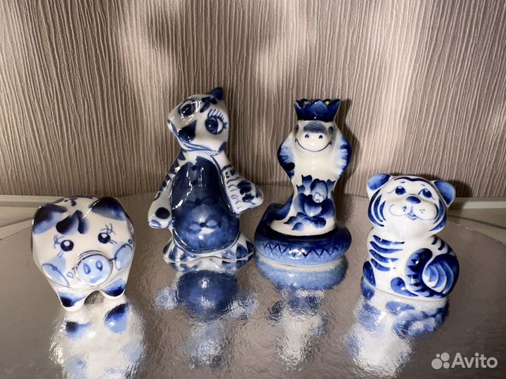 Фарфоровые статуэтки гжель символы года