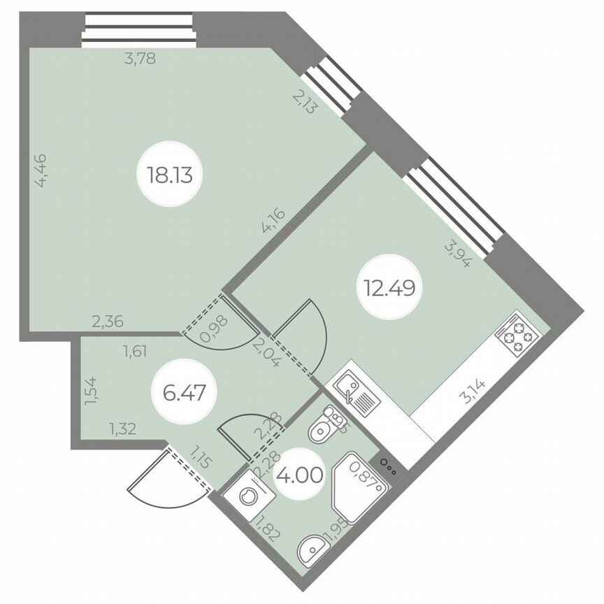 1-к. квартира, 41 м², 2/20 эт.