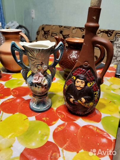 Вазы бутылка кувшины глинянные коллекционирование