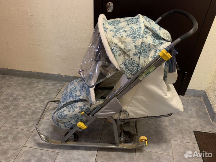 Санки коляска с колесами