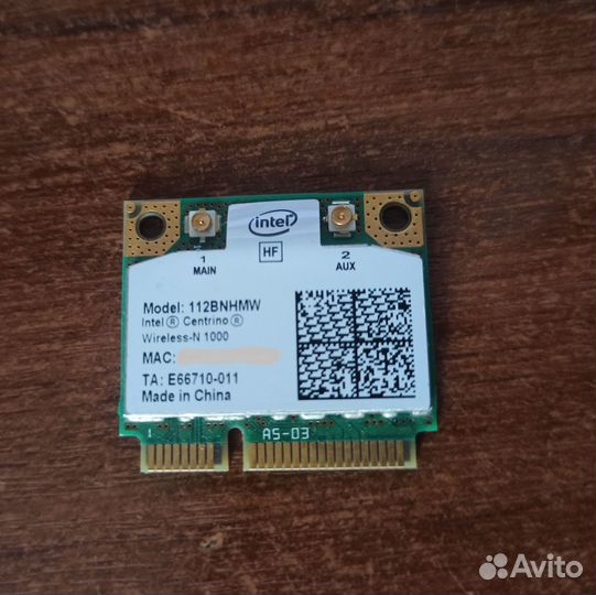 Wi-Fi модуль для ноутбука Intel N 1000 (112bnhmw)