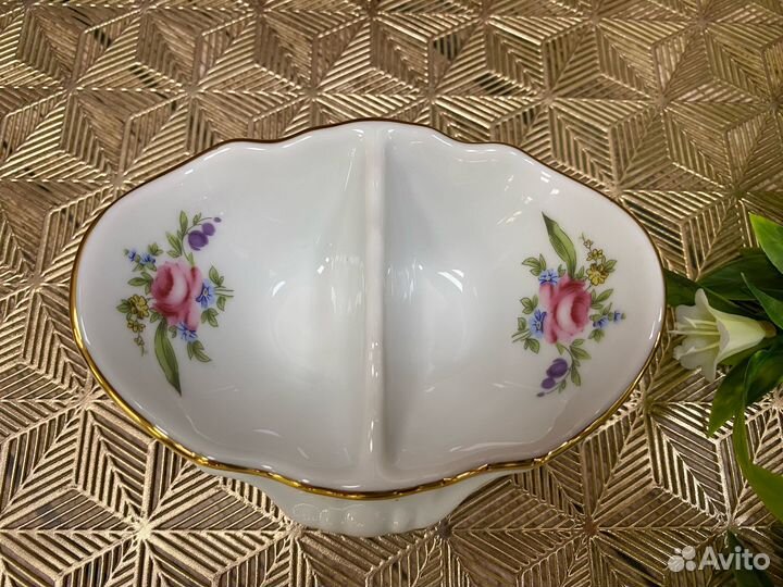Солонка двойная «Мейсенский букет» фарфор, Чехия