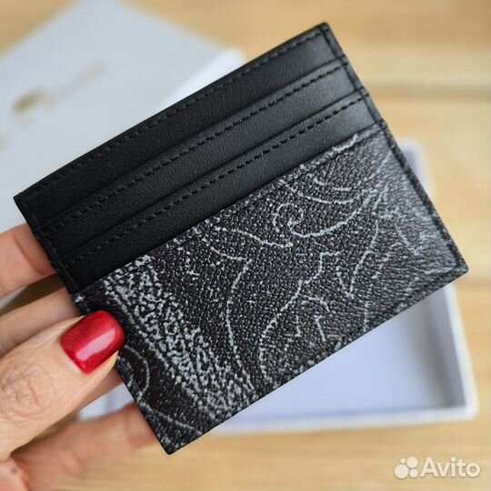 Кардхолдер женский Etro канва натуральная кожа