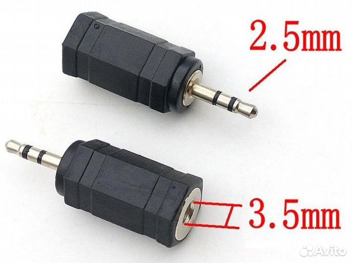 Переходники AUX аудио Jack 2.5-3.5 мм / RCA