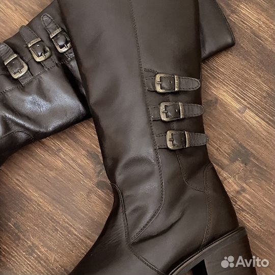 Винтажные сапоги из натуральной кожи Kraus