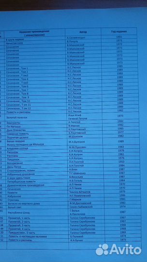 Художественная литература, опись прилагается