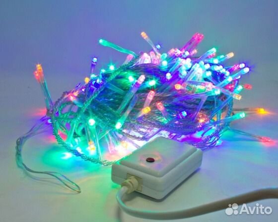 Гирлянда 10 метров, 100 свд, цветная, 8 режимов