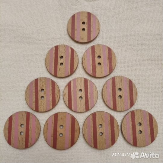 Большие деревянные пуговицы (бук)