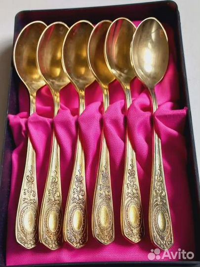 Ложки с позолотой мельхиор Золотой медальон СССР