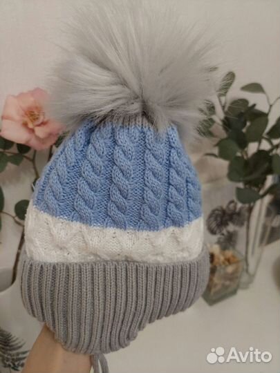 Шапка детская зимняя, 55 размер