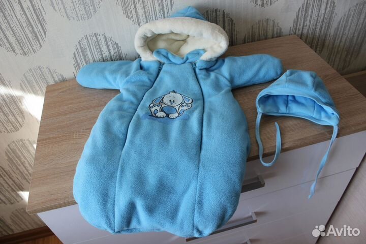 Комбинезон -конверт с шапочкой осенний