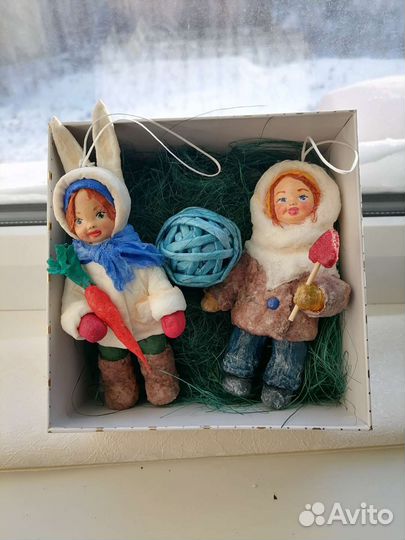 Ватные елочные игрушки новые