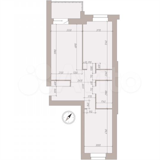 2-к. квартира, 73,9 м², 7/9 эт.