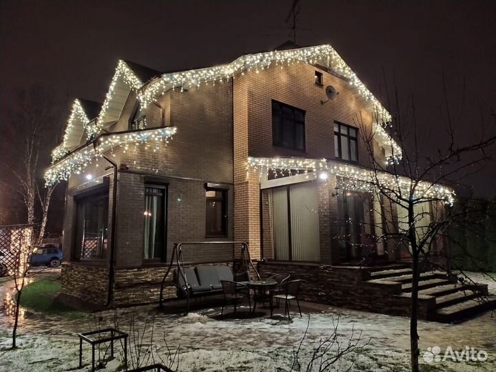 Гирлянда уличная бахрома 160 диодов на 3 метра, бр