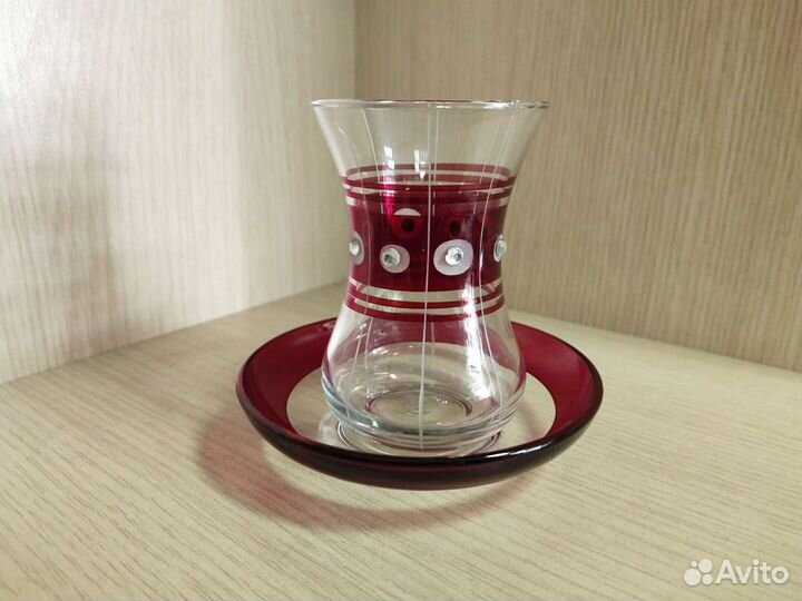 Набор стаканов для чая. Турция. Стекло. 6 штук