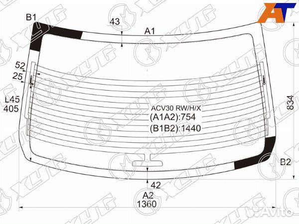 Стекло заднее toyota camry europe/russia 30