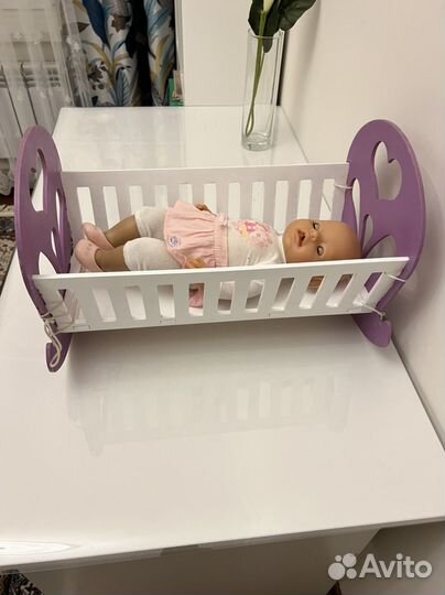 Кукла Бэби борн+ Кроватка