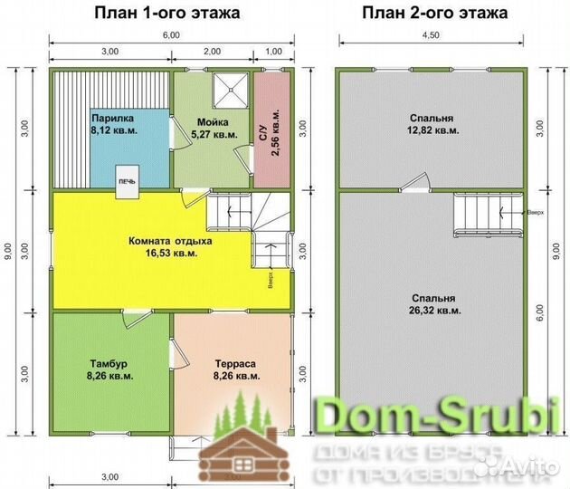 Карабаново-Хорошая надёжная Баня из бруса Б-29 6х9