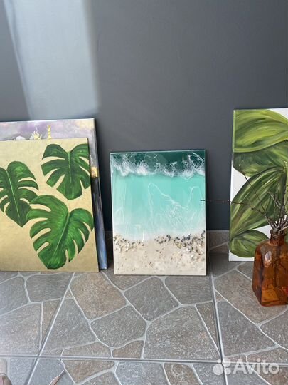 Картина эпоксидная смола волны пляж